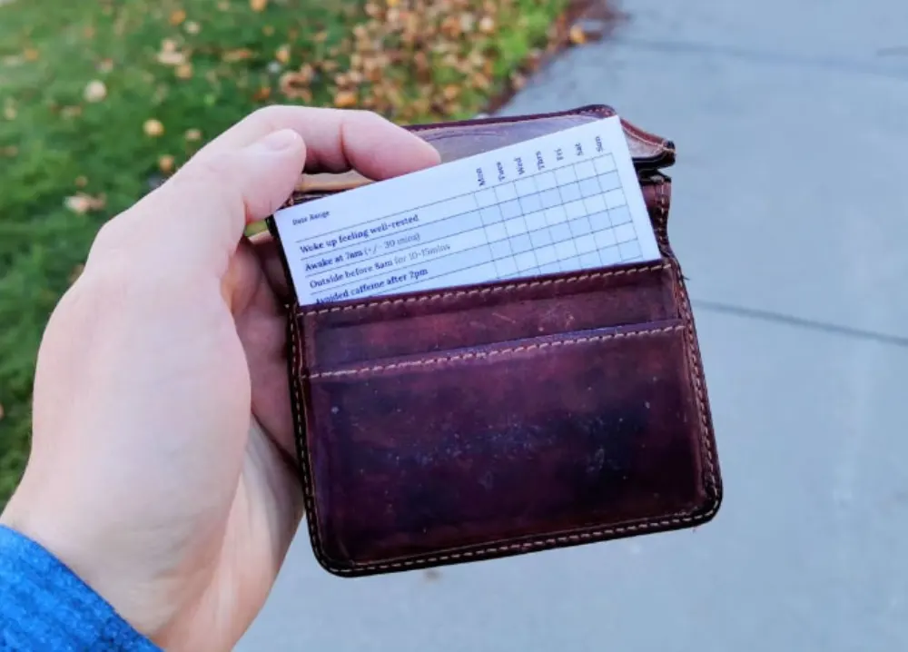 pocket sleep habits in wallet